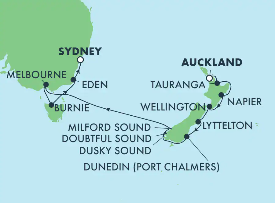 Itinerariu Croaziera Australia & Noua Zeelanda - Norwegian Cruise Line - Norwegian Spirit - 12 nopti