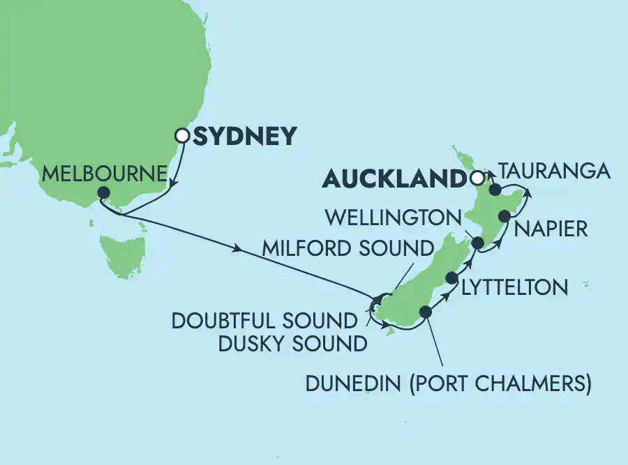 Itinerariu Croaziera Australia & Noua Zeelanda - Norwegian Cruise Line - Norwegian Spirit - 11 nopti