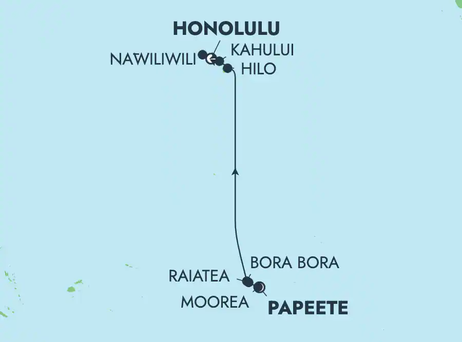 Itinerariu Croaziera Hawaii & Pacificul de Sud - Norwegian Cruise Line - Norwegian Spirit - 12 nopti