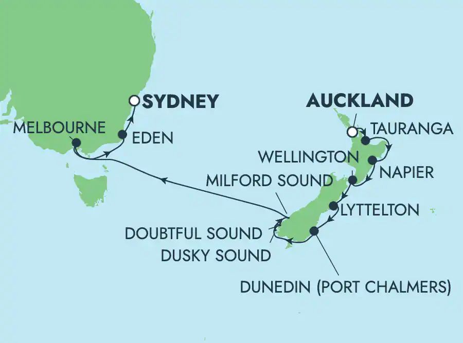 Itinerariu Croaziera Australia & Noua Zeelanda - Norwegian Cruise Line - Norwegian Spirit - 12 nopti