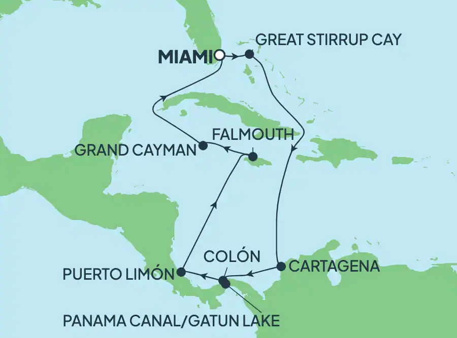 Itinerariu Croaziera Canalul Panama - Norwegian Cruise Line - Norwegian Sun - 11 nopti