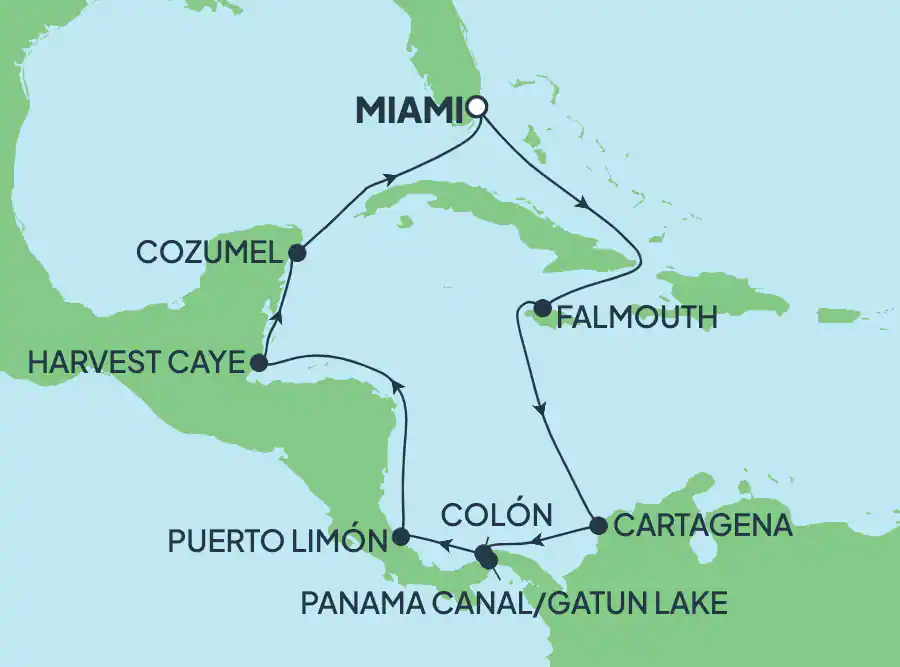 Itinerariu Croaziera Canalul Panama - Norwegian Cruise Line - Norwegian Sun - 11 nopti