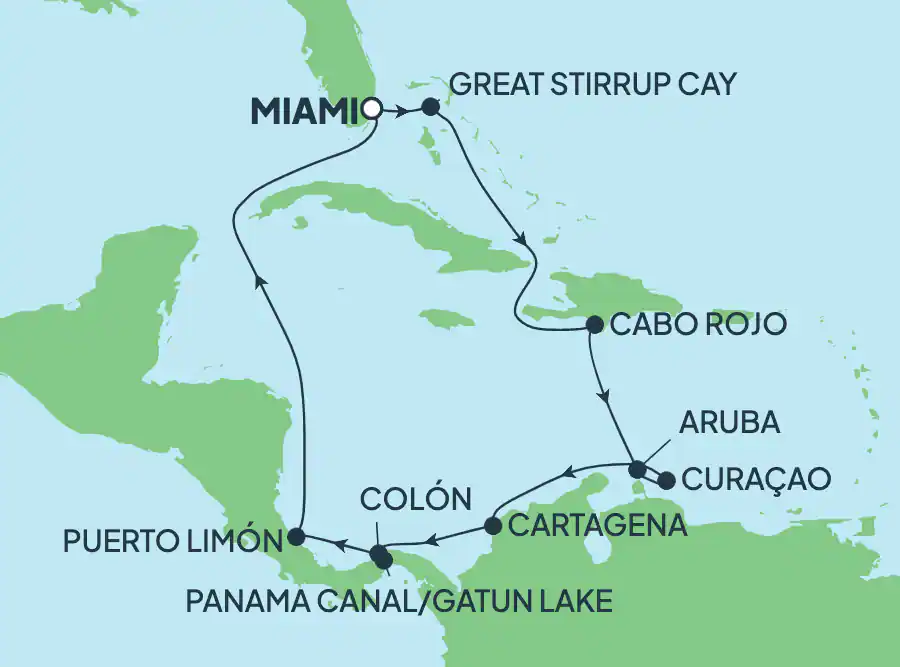 Itinerariu Croaziera Craciun & Revelion in Canalul Panama - Norwegian Cruise Line - Norwegian Sun - 12 nopti