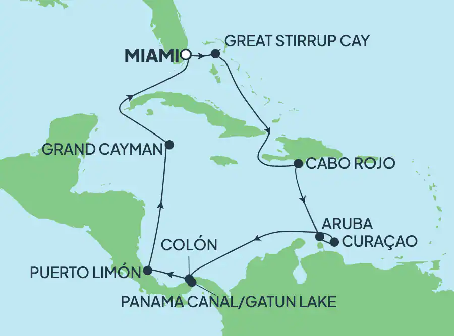 Itinerariu Croaziera Canalul Panama - Norwegian Cruise Line - Norwegian Sun - 12 nopti