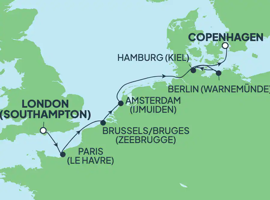 Itinerariu Croaziera Vestul Europei - Norwegian Cruise Line - Norwegian Sun - 7 nopti