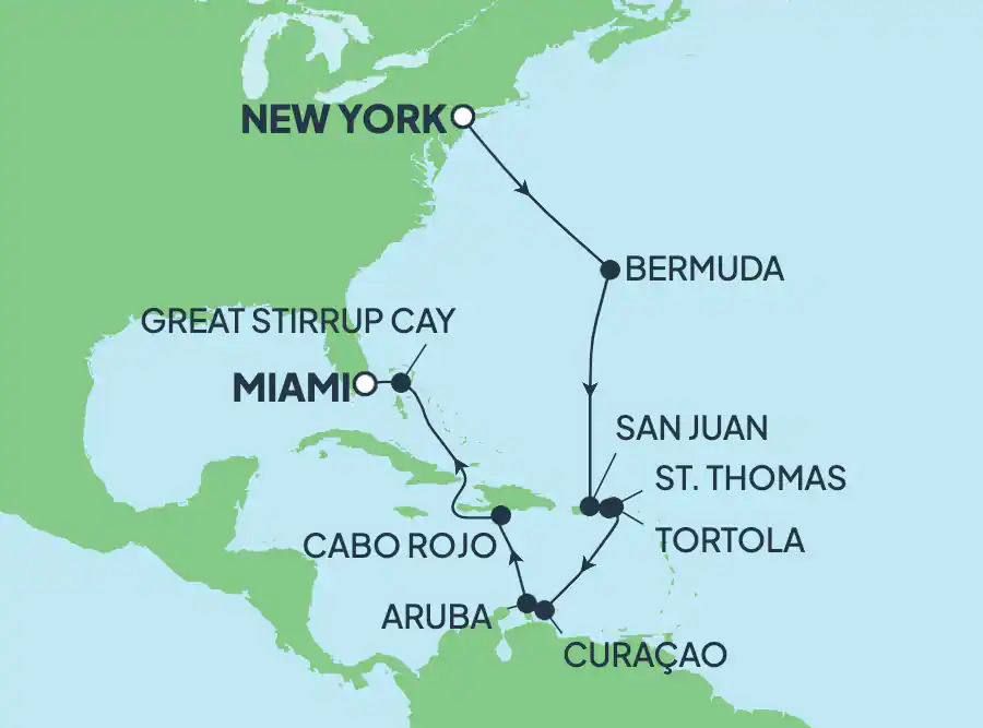 Itinerariu Croaziera Caraibe & Bahamas - Norwegian Cruise Line - Norwegian Sun - 13 nopti