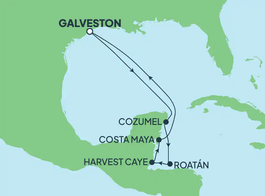 Itinerariu Croaziera Craciun & Revelion in Caraibe & Bahamas - Norwegian Cruise Line - Norwegian Viva - 7 nopti