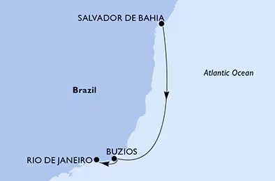 Itinerariu Croaziera Brazilia - MSC Cruises - MSC Armonia - 3 nopti
