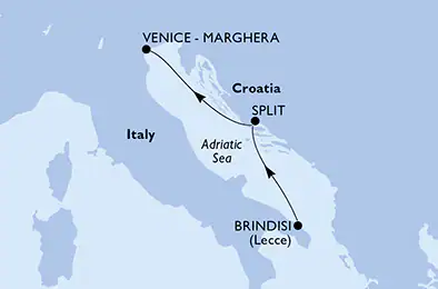 Itinerariu Croaziera Marea Adriatica - MSC Cruises - MSC Armonia - 2 nopti