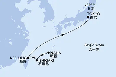 Itinerariu Croaziera Japonia & Taiwan - MSC Cruises - MSC Bellissima - 5 nopti