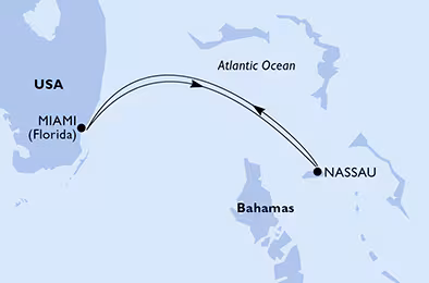 Itinerariu Croaziera Caraibe & Bahamas - MSC Cruises - MSC Divina - 3 nopti