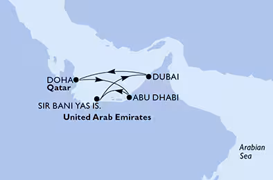 Itinerariu Croaziera Emiratele Arabe Unite - MSC Cruises - MSC Euribia - 7 nopti
