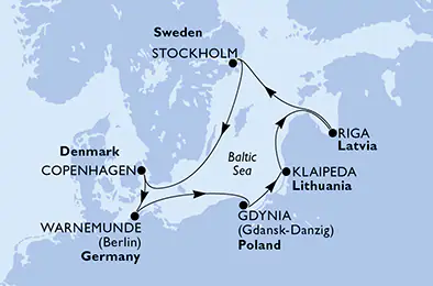 Itinerariu Croaziera Tarile Nordice - MSC Cruises - MSC Magnifica - 7 nopti