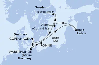 Itinerariu Croaziera Tarile Nordice - MSC Cruises - MSC Magnifica - 7 nopti