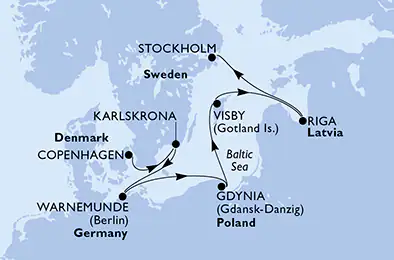 Itinerariu Croaziera Tarile Nordice - MSC Cruises - Select Cruise Ship - 6 nopti