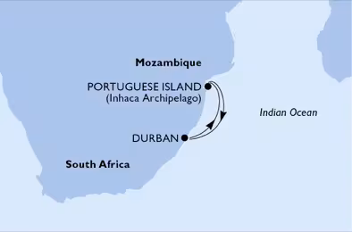 Itinerariu Croaziera Africa de Sud - MSC Cruises - MSC Opera - 3 nopti