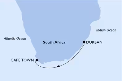 Itinerariu Croaziera Africa de Sud - MSC Cruises - MSC Opera - 3 nopti