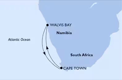 Itinerariu Croaziera Africa de Sud - MSC Cruises - MSC Opera - 5 nopti