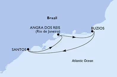 Itinerariu Croaziera Brazilia - MSC Cruises - MSC Preziosa - 3 nopti