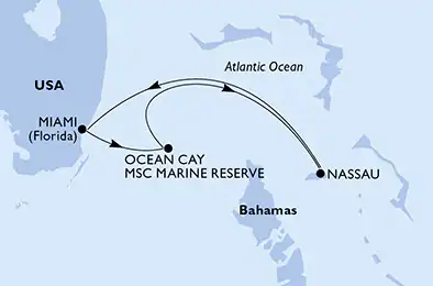 Itinerariu Croaziera Caraibe & Bahamas - MSC Cruises - MSC Seaside - 4 nopti