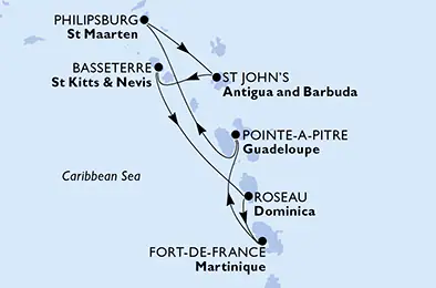 Itinerariu Croaziera Craciun in Caraibe - MSC Cruises - MSC Seaview - 7 nopti