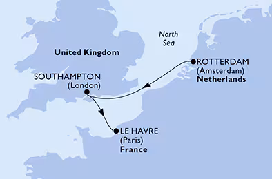 Itinerariu Croaziera Vestul Europei - MSC Cruises - MSC Virtuosa - 2 nopti