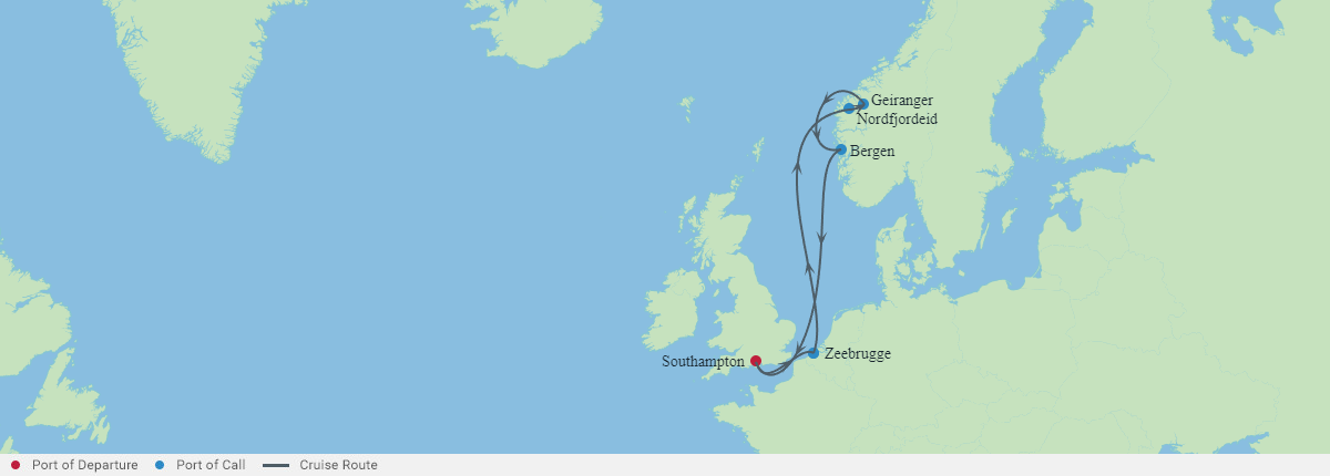 Itinerariu Croaziera Fiordurile Norvegiene - Celebrity Cruises - Celebrity Apex - 7 nopti