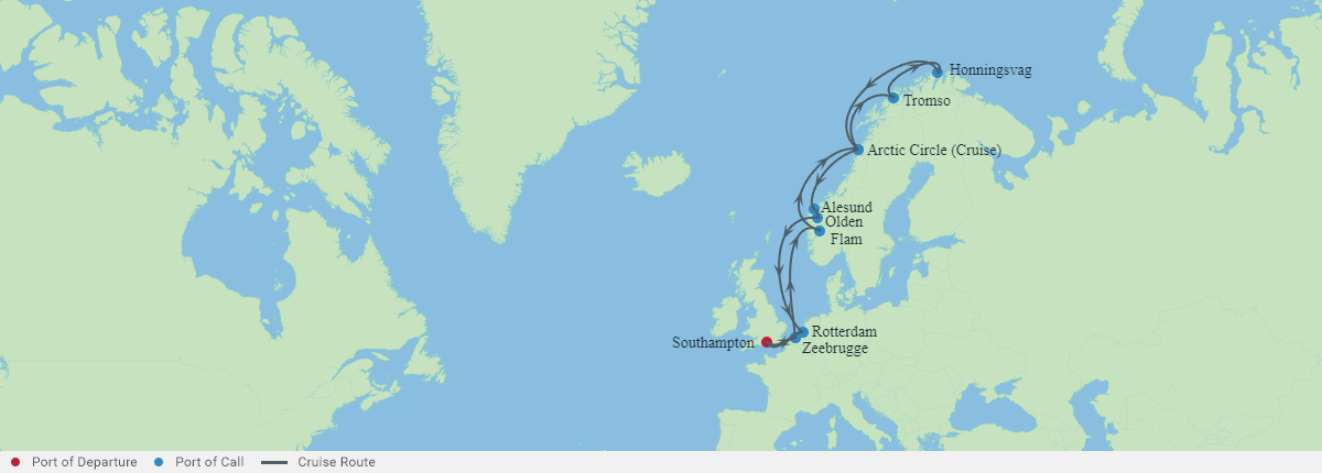 Itinerariu Croaziera Fiordurile Norvegiene & Cercul Arctic - Celebrity Cruises - Celebrity Apex - 12 nopti