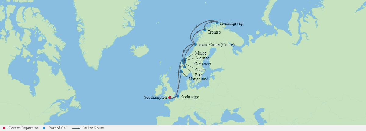 Itinerariu Croaziera Fiordurile Norvegiene & Cercul Arctic - Celebrity Cruises - Celebrity Apex - 14 nopti