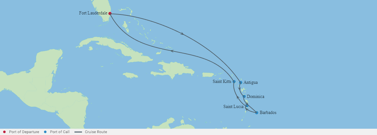 Itinerariu Croaziera Sudul Caraibelor - Celebrity Cruises - Celebrity Ascent - 10 nopti