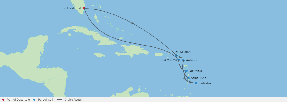 Itinerariu Croaziera Craciun & Revelion in Sudul Caraibelor - Celebrity Cruises - Celebrity Ascent - 11 nopti