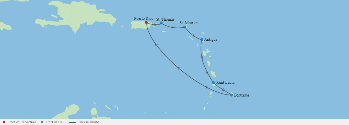 Itinerariu Croaziera Revelion in Sudul Caraibelor - Celebrity Cruises - Celebrity Constellation - 7 nopti