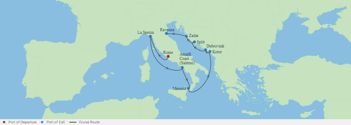 Itinerariu Croaziera Mediterana de Vest & Marea Adriatica - Celebrity Cruises - Celebrity Constellation - 11 nopti