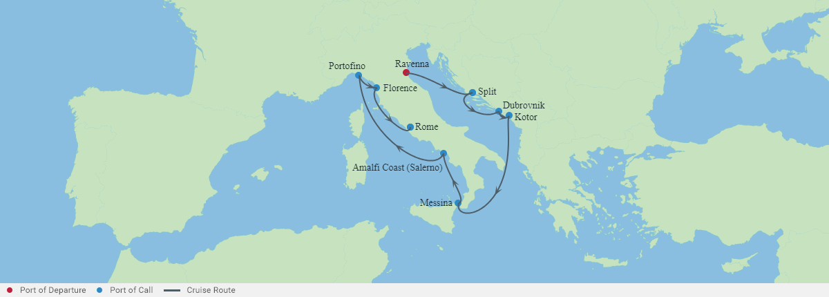 Itinerariu Croaziera Marea Adriatica & Mediterana de Vest - Celebrity Cruises - Celebrity Constellation - 10 nopti