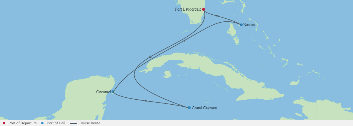 Itinerariu Croaziera Caraibe & Bahamas - Celebrity Cruises - Celebrity Eclipse - 6 nopti