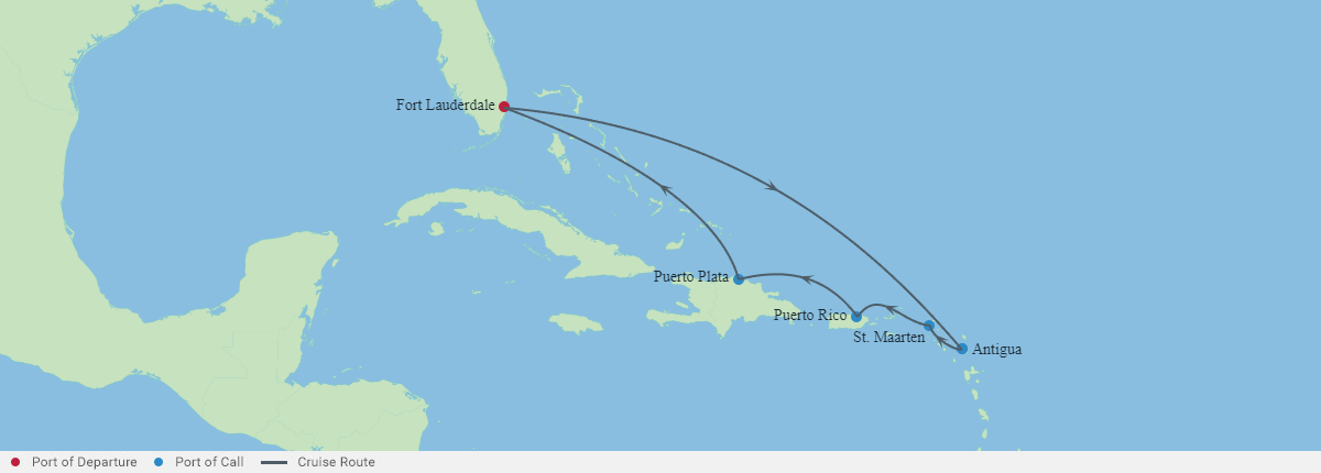 Itinerariu Croaziera Caraibe - Celebrity Cruises - Celebrity Eclipse - 8 nopti