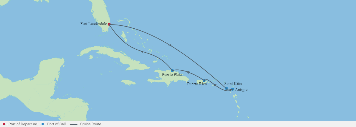 Itinerariu Croaziera Caraibe - Celebrity Cruises - Celebrity Eclipse - 8 nopti