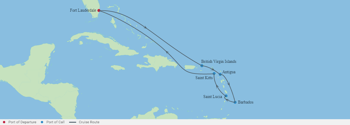 Itinerariu Croaziera Sudul Caraibelor - Celebrity Cruises - Celebrity Eclipse - 10 nopti