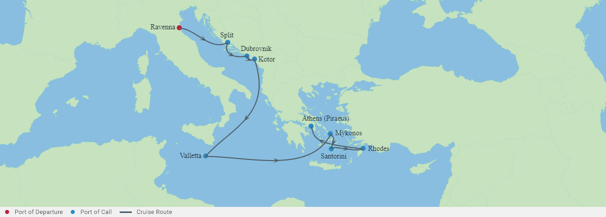 Itinerariu Croaziera Marea Adriatica & Insulele Grecesti - Celebrity Cruises - Celebrity Eclipse - 11 nopti
