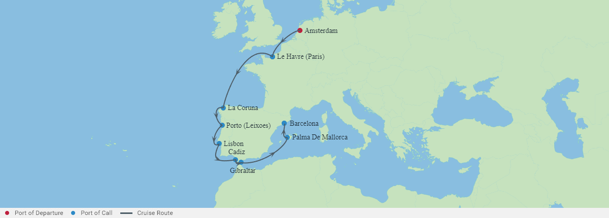 Itinerariu Croaziera Mediterana de Vest & Oc.Atlantic - Celebrity Cruises - Celebrity Eclipse - 12 nopti