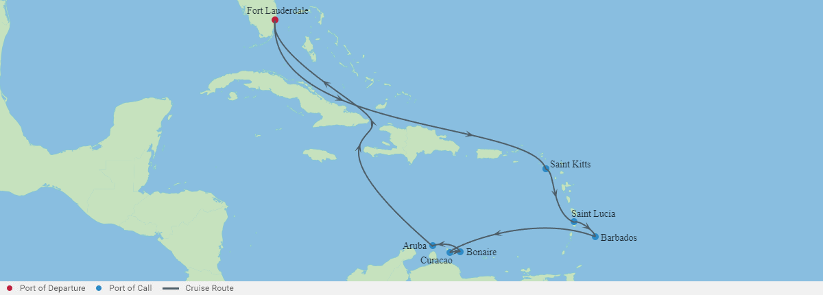 Itinerariu Croaziera Craciun & Revelion in Sudul Caraibelor - Celebrity Cruises - Celebrity Eclipse - 12 nopti