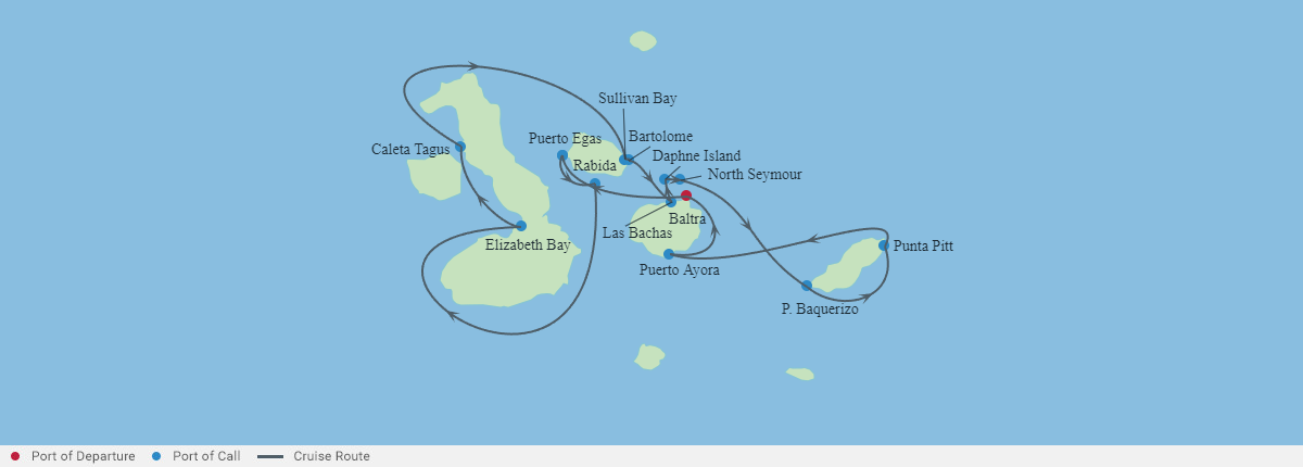 Itinerariu Croaziera Galapagos - Celebrity Cruises - Celebrity Flora - 7 nopti