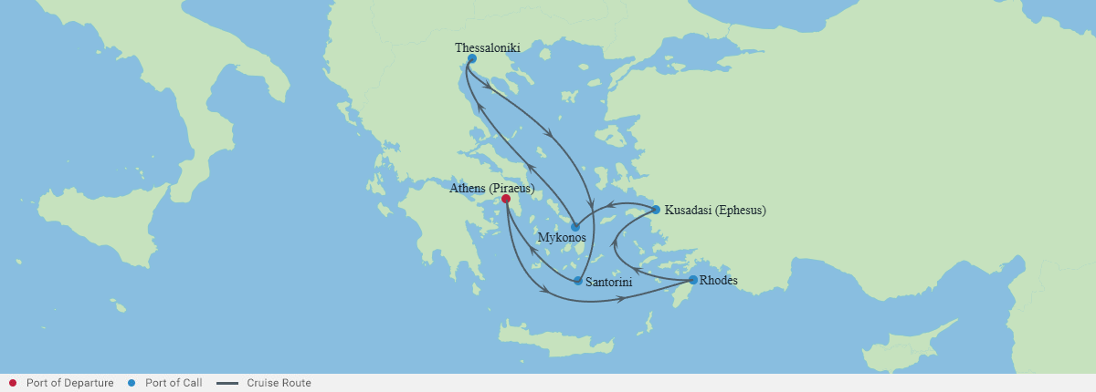 Itinerariu Croaziera Insulele Grecesti - Celebrity Cruises - Celebrity Infinity - 7 nopti