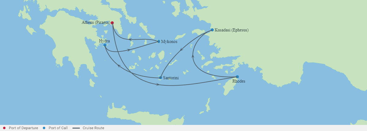Itinerariu Croaziera Insulele Grecesti - Celebrity Cruises - Celebrity Infinity - 7 nopti