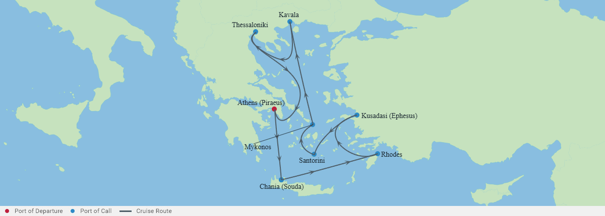 Itinerariu Croaziera Insulele Grecesti - Celebrity Cruises - Celebrity Infinity - 10 nopti