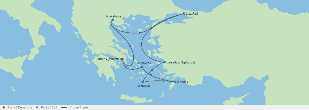 Itinerariu Croaziera Mediterana de Est & Insulele Grecesti - Celebrity Cruises - Celebrity Infinity - 10 nopti