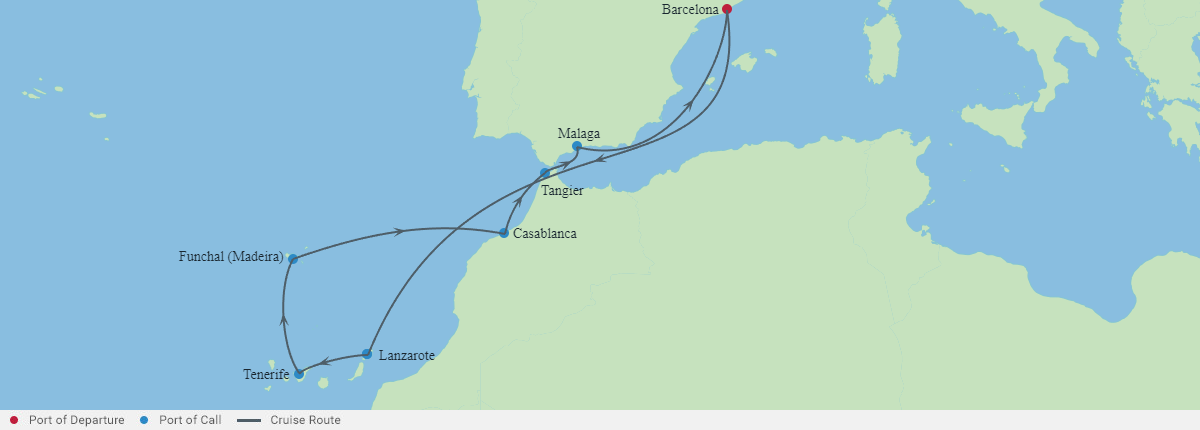 Itinerariu Croaziera Craciun & Revelion in Insulele Canare & Maroc - Celebrity Cruises - Celebrity Infinity - 13 nopti