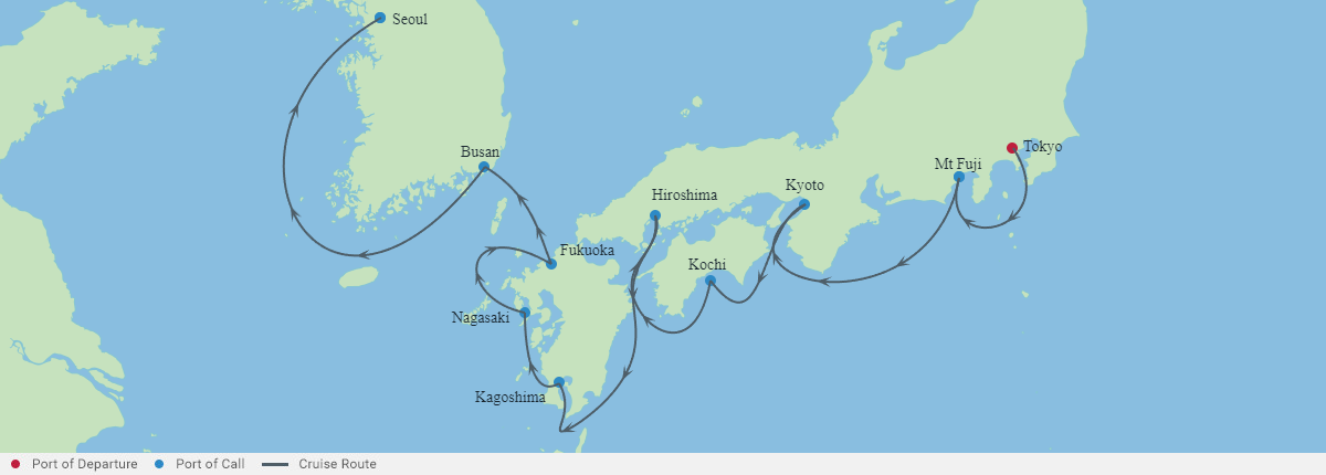 Itinerariu Croaziera Japonia - Celebrity Cruises - Celebrity Millennium - 12 nopti