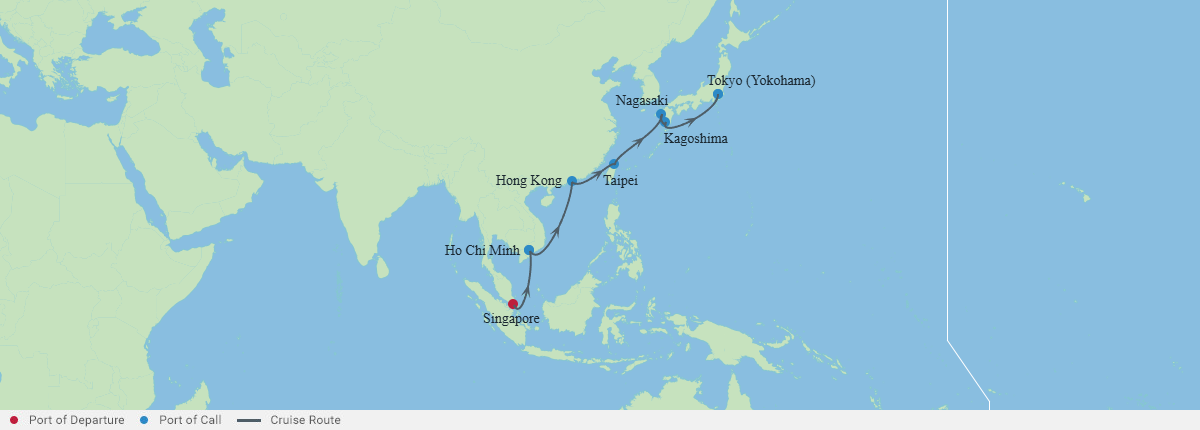 Itinerariu Croaziera Asia - Celebrity Cruises - Celebrity Millennium - 13 nopti