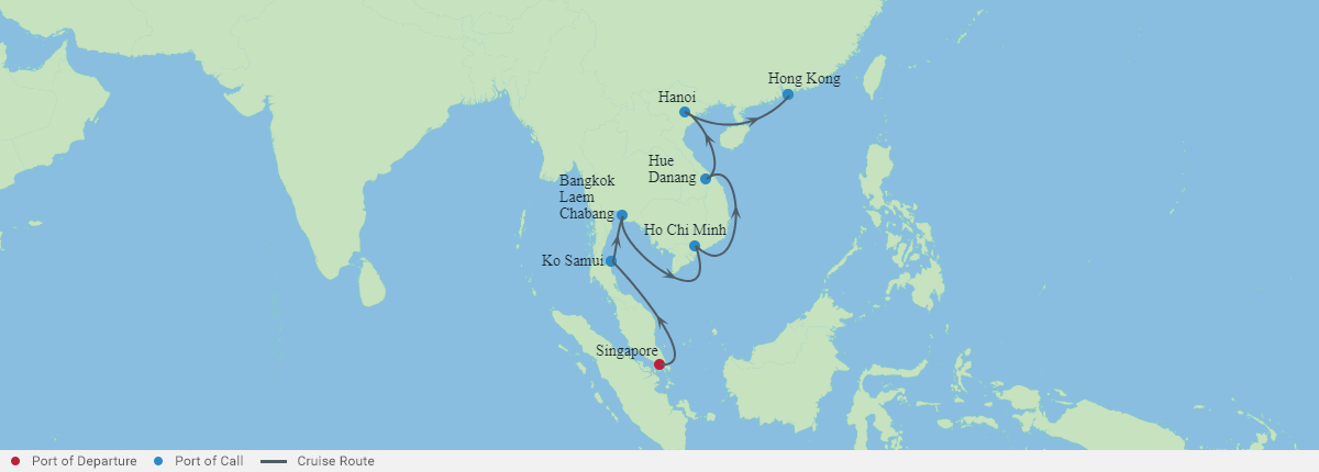 Itinerariu Croaziera Craciun & Revelion in Asia - Celebrity Cruises - Celebrity Solstice - 15 nopti